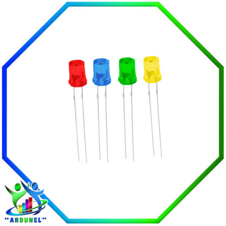 DIODO LED PLANO REDONDO DIFUSO 28MM 5MM