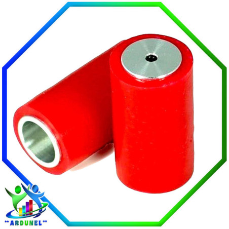 RUEDAS SEGUIDOR DE LÍNEA LARGAS 23×40 ROJO (PAR)